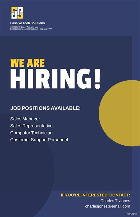 List of Job Vacancies .